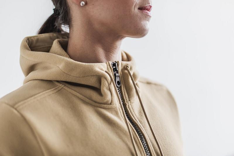 Khaki Nobull WoArctic Zip-Up Women's Hoodie | CA V2185R